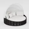 Costra Weatherproof Round Patio Daybed with Adjustable Canopy in Black
