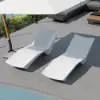 Outdoor Weather-Resistant Pool Chaise Lounge Set of 2