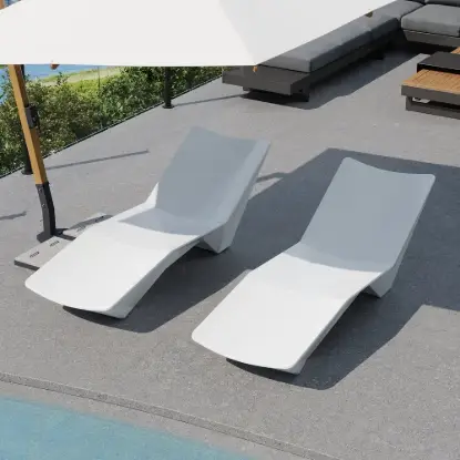 Outdoor Weather-Resistant Pool Chaise Lounge Set of 2