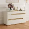 Horva 47" Faux Travertine Sintered Stone 6-Drawer Dresser