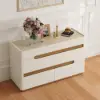 Horva 47" Faux Travertine Sintered Stone 6-Drawer Dresser