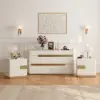 Horva 47" Faux Travertine Sintered Stone 6-Drawer Dresser