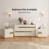 Horva 47" Faux Travertine Sintered Stone 6-Drawer Dresser