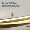 77cm Modern Metal Wall Clock with Dimmable LED Light and Remote Control