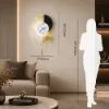 77cm Modern Metal Wall Clock with Dimmable LED Light and Remote Control