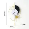 77cm Modern Metal Wall Clock with Dimmable LED Light and Remote Control