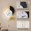 77cm Modern Metal Wall Clock with Dimmable LED Light and Remote Control