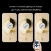 77cm Modern Metal Wall Clock with Dimmable LED Light and Remote Control
