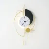 77cm Modern Metal Wall Clock with Dimmable LED Light and Remote Control