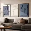 3-Piece 3D Textured Abstract Wall Art Set with Alloy Frames 70cm Tall – AUD-H3128