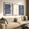 3-Piece 3D Textured Abstract Wall Art Set with Alloy Frames 70cm Tall – AUD-H3128