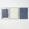 3-Piece 3D Textured Abstract Wall Art Set with Alloy Frames 70cm Tall – AUD-H3128