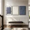 3-Piece 3D Textured Abstract Wall Art Set with Alloy Frames 70cm Tall – AUD-H3128