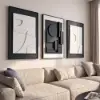 3-Piece 3D Textured Abstract Wall Art Set with Alloy Frames 70cm Tall – AUD-H3129