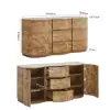 Modern 63" Burl Wood Sideboard with Sintered Stone Top