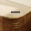 Modern 63" Burl Wood Sideboard with Sintered Stone Top