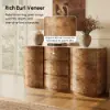 Modern 63" Burl Wood Sideboard with Sintered Stone Top