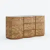Modern 63" Burl Wood Sideboard with Sintered Stone Top