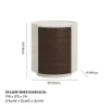 Modern Saddle Leather 2-Drawer Nightstand with Charging Station & Light