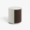 Modern Saddle Leather 2-Drawer Nightstand with Charging Station & Light