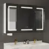 Picture of 120cm LED Bathroom Medicine Cabinet Dimmable with Defogger, Tissue Slot and Outlet