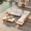 Tevara 4-Piece Outdoor Sintered Stone & Aluminium Modular Sofa Set with Coffee Table