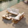 Tevara 4-Piece Outdoor Sintered Stone & Aluminium Modular Sofa Set with Coffee Table