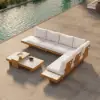 Tevara 4-Piece Outdoor Sintered Stone & Aluminium Modular Sofa Set with Coffee Table