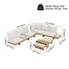 Tevara 4-Piece Outdoor Sintered Stone & Aluminium Modular Sofa Set with Coffee Table