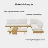 Tevara 4-Piece Outdoor Sintered Stone & Aluminium Modular Sofa Set with Coffee Table