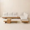 Tevara 4-Piece Outdoor Sintered Stone & Aluminium Modular Sofa Set with Coffee Table