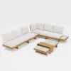 Tevara 4-Piece Outdoor Sintered Stone & Aluminium Modular Sofa Set with Coffee Table