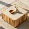 Flutera Fluted Aluminium Outdoor Coffee Table with Sintered Stone Top