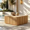 Flutera Fluted Aluminium Outdoor Coffee Table with Sintered Stone Top