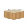 Flutera Fluted Aluminium Outdoor Coffee Table with Sintered Stone Top