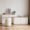 Modern Extendable Makeup Vanity Set Dresser Vanity with Mirror & Light (53"–87")