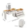 Modern Extendable Makeup Vanity Set Dresser Vanity with Mirror & Light (53"–87")
