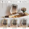 Modern Extendable Makeup Vanity Set Dresser Vanity with Mirror & Light (53"–87")
