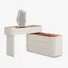 Modern Extendable Makeup Vanity Set Dresser Vanity with Mirror & Light (53"–87")