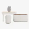 Modern Extendable Makeup Vanity Set Dresser Vanity with Mirror & Light (53"–87")