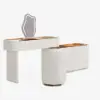 Modern Extendable Makeup Vanity Set Dresser Vanity with Mirror & Light (53"–87")