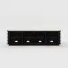 80" Ash Wood Black TV Stand with Sintered Stone Top