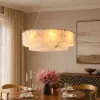 8-Light Tiered Chandelier Alabaster-Look 62cm