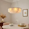 8-Light Tiered Chandelier Alabaster-Look 62cm