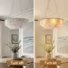 8-Light Tiered Chandelier Alabaster-Look 62cm