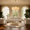 8-Light Tiered Chandelier Alabaster-Look 62cm