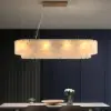 12-Light Linear Chandelier Alabaster-Effect 2-Tier Dining Chandelier 102cm