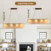 12-Light Linear Chandelier Alabaster-Effect 2-Tier Dining Chandelier 102cm