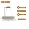12-Light Linear Chandelier Alabaster-Effect 2-Tier Dining Chandelier 102cm