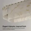 12-Light Linear Chandelier Alabaster-Effect 2-Tier Dining Chandelier 102cm